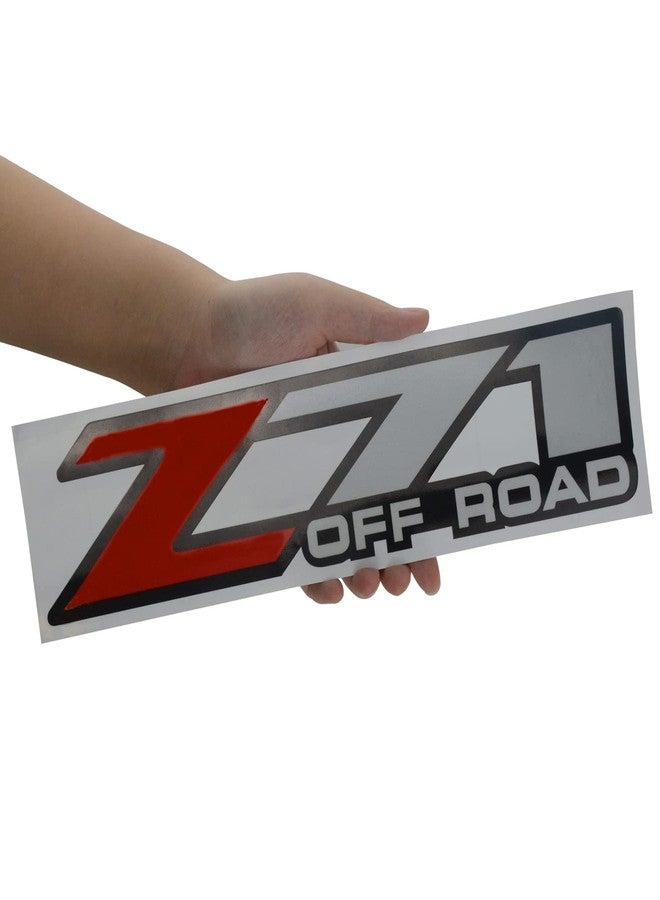 Aimoll قطعتان من ملصقات Z71 للطرق الوعرة، بديل لشعار سيارة سيلفرادو Z71 موديلات 2001-2006، جانب السرير 1500 2500 HD (فضي أحمر) - Image 2